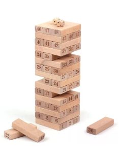 Jenga építőjáték 48 darabos, natúr, számos
