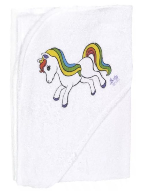 Kapucnis frottír fürdőlepedő, kifogó 75x90 cm - Póni fehér Nr2