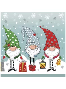 Karácsonyi Funny Gnomes szalvéta 20 db-os 33x33 cm Nr1