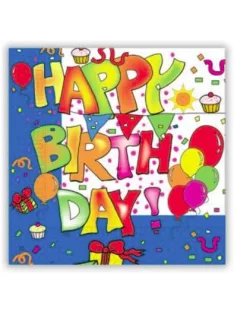 Happy Birthday szalvéta 20 DARABOS, 33x33 cm FSC Nr3
