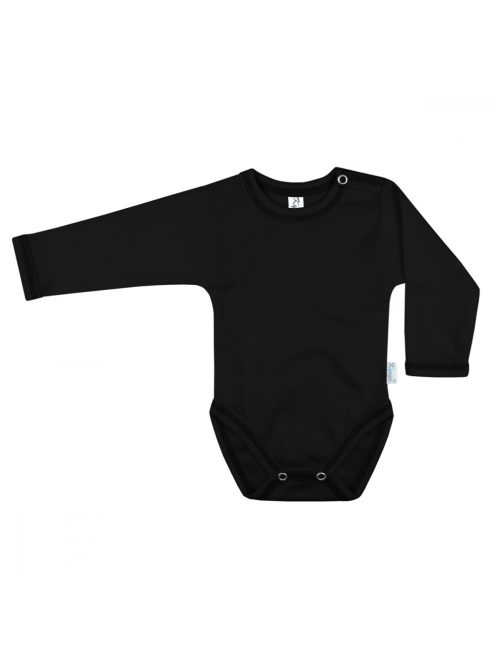 Kynga fekete hosszú ujjú koraszülött baba body 50