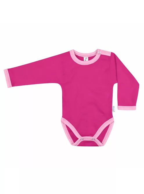 Kynga magenta-sötét rózsaszin hosszú ujjú koraszülött baba body 44