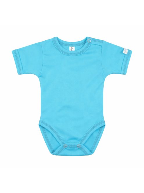 Kynga ciánkék rövid ujjú koraszülött baba body 44