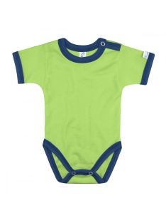   Kynga kivizöld-sötétkék rövid ujjú koraszülött baba body 44