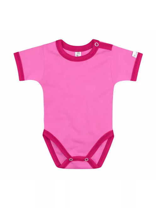 Kynga sötét rózsaszín-magenta rövid ujjú koraszülött baba body 44
