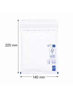   Légpárnás boríték, bubis boríték - Fehér 140x225 mm B/12 (W2 méret) 1 darab