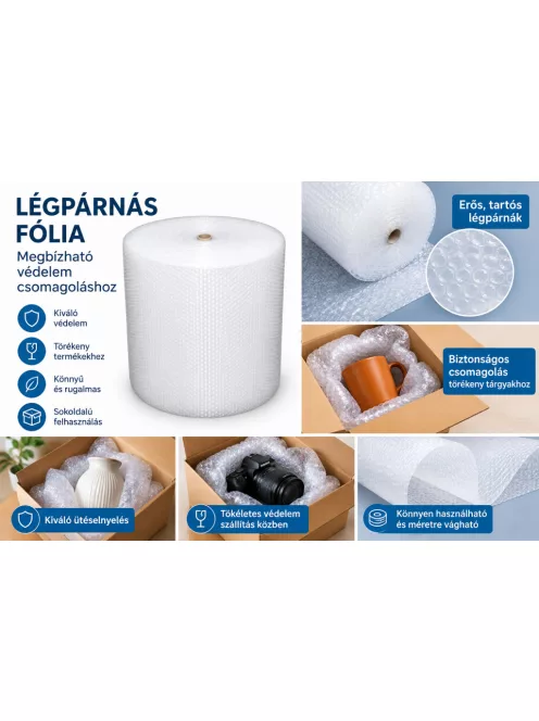Légpárnás fólia, bubis fólia tekercs - KIS KISZERELÉS 120x1.000 cm 
