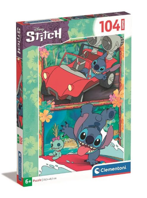 Disney Lilo és Stitch, A csillagkutya Wild Adventure 104 db-os forma puzzle Clementoni