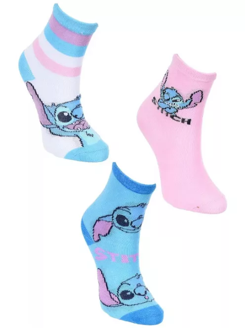 Lilo és Stitch, A csillagkutya gyerek bokazokni 3 pár/csomag 23-34 Nr3