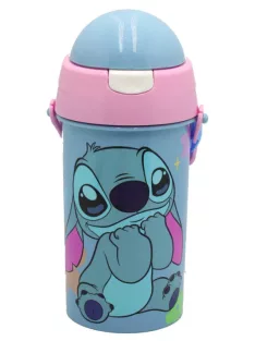   Lilo és Stitch, a csillagkutya műanyag szívószálas kulacs akasztóval 500 ml Nr 01
