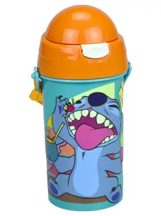   Lilo és Stitch, a csillagkutya műanyag szívószálas kulacs akasztóval 500 ml Nr 02