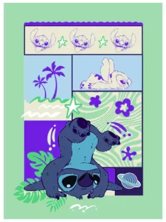   Lilo és Stitch, A csillagkutya Ocean Breeze mikroflanel, plüss takaró 100x150cm Nr1