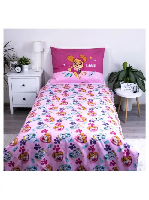 Mancs Őrjárat Pink Love ágyneműhuzat 140×200 cm, 70×90 cm microfibre /microfiber Nr21