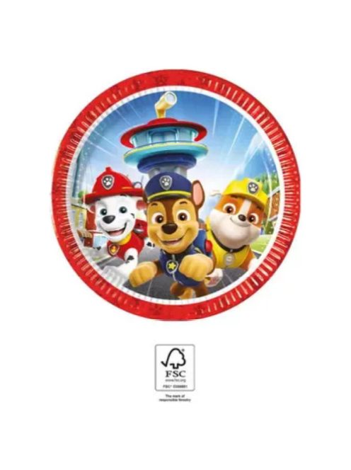 Mancs Őrjárat Rescue Heroes papírtányér 8 DARABOS, 20 cm FSC Nr6