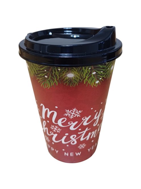 Merry Christmas, Boldog Karácsonyt pohár, műanyag 260 ml Nr1