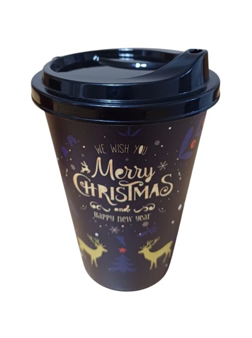 Merry Christmas, Boldog Karácsonyt pohár, műanyag 260 ml Nr2