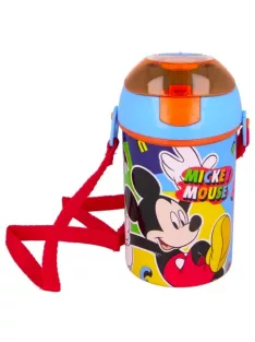   Mickey műanyag szívószálas kulacs akasztóval 450 ml Nr 01