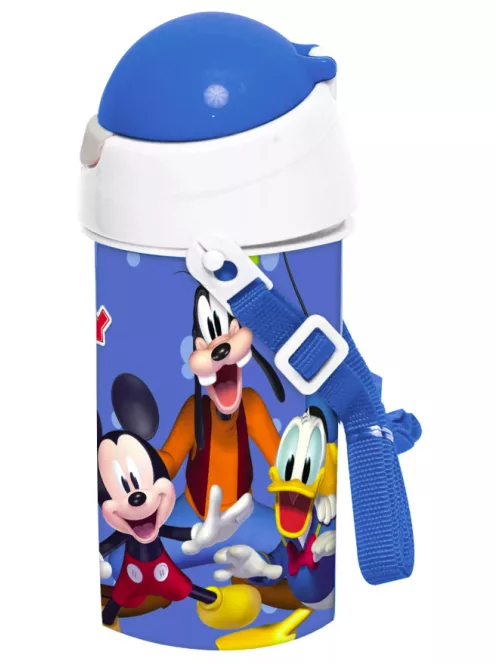 Mickey műanyag szívószálas kulacs akasztóval 500 ml Nr 01