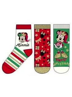   Mickey, Minnie Karácsony gyerek bokazokni 3 pár/csomag 23-34 Nr3