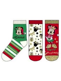   Mickey, Minnie Karácsony gyerek bokazokni 3 pár/csomag 23-34 Nr4