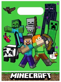   Minecraft műanyag ajándéktasak, ajándékzacskó 6 db-os Nr1