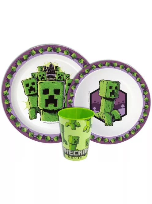 Minecraft étkészlet, micro műanyag szett 260 ml-es pohárral Nr5