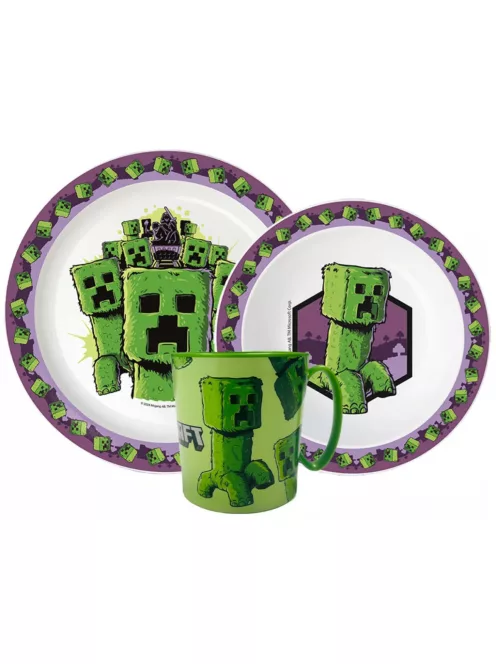Minecraft étkészlet, micro műanyag szett 390 ml-es bögrével Nr1