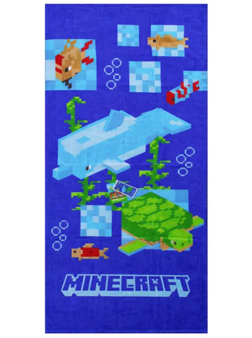 Minecraft Aquatic fürdőlepedő, strand törölköző 70x140 cm