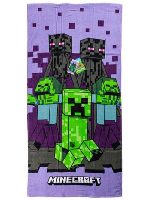 Minecraft Purple fürdőlepedő, strand törölköző 70x140 cm