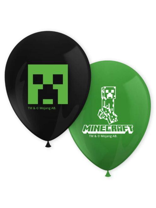 Minecraft Green léggömb, lufi 8 db-os