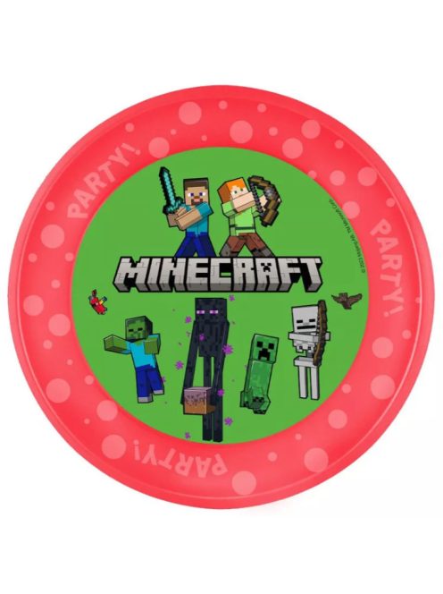 Minecraft Party micro prémium műanyag lapostányér 21 cm