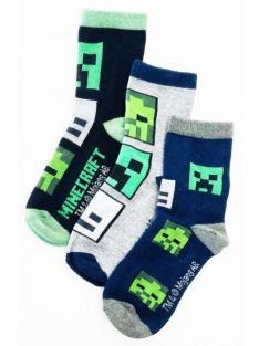 Minecraft Zombie gyerek zokni 3 pár/csomag 27-38