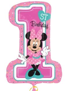 Disney Minnie Pink Első születésnap fólia lufi 71 cm