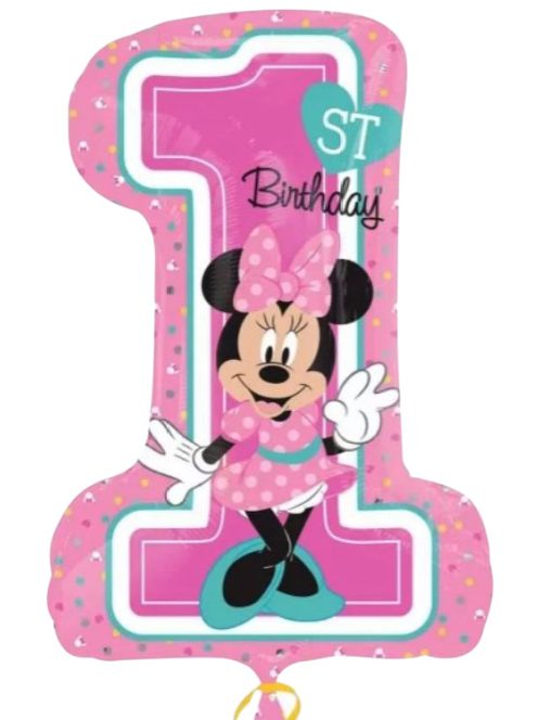 Disney Minnie Pink Első születésnap fólia lufi 71 cm