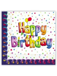 Happy Birthday szalvéta 20 DARABOS, 33x33 cm FSC Nr4