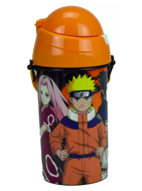 Naruto műanyag szívószálas kulacs akasztóval 500 ml Nr 01