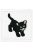 Óvodai jel selyemre hímzett - Cica fekete