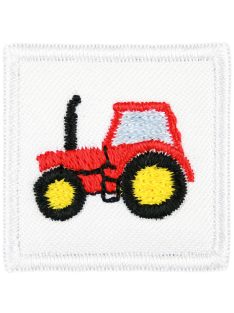 Óvodai jel selyemre hímzett - Traktor