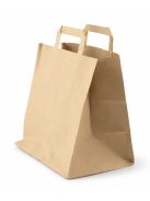 Papírtáska, papír szatyor, papírtasak Szalagfüles natur barna 220+100x280 mm
