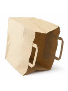Papírtáska, papír szatyor, papírtasak Szalagfüles natur barna 220+100x280 mm