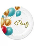 Party Balloon papírtányér, party tányér 6 DARABOS, 18 cm FSC Nr2