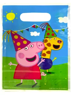 Peppa műanyag ajándéktasak, ajándékzacskó 6 db-os Nr1