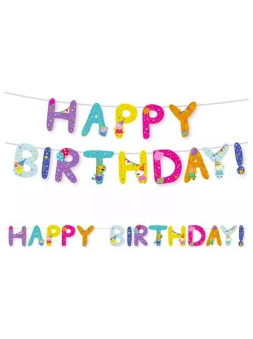 Peppa Happy Birthday felirat FSC 3,2 méter Nr1