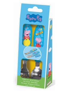 Peppa malac Hooray fém evőeszköz készlet - 2 darabos