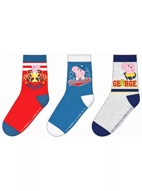 Peppa malac gyerek bokazokni 3 pár/csomag 23-34 Nr1