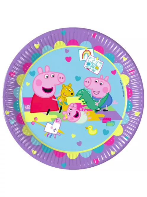 Peppa papírtányér, party tányér 8 DARABOS, 23 cm FSC Nr5