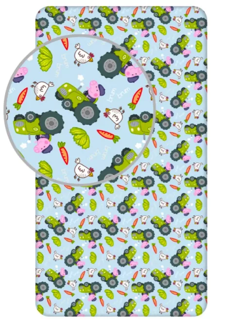 Peppa malac George's Tractor gumis lepedő 90x200 cm Nr3