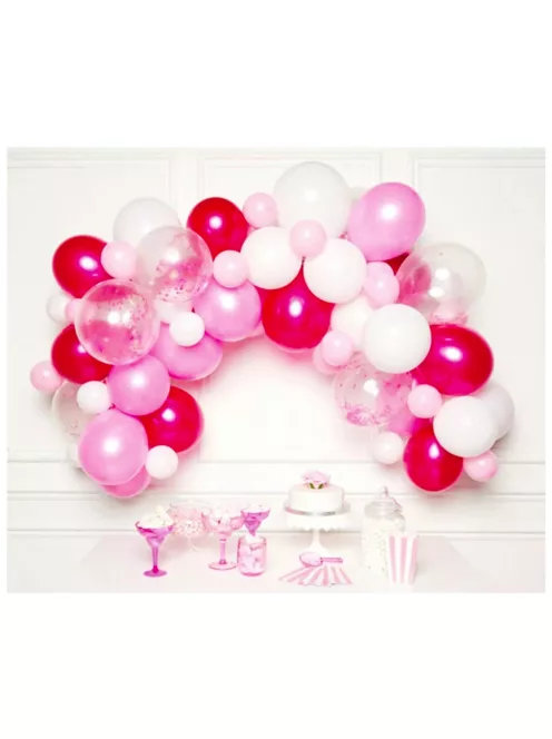 Színes Pink léggömb, lufi girland 70 db-os szett Nr1