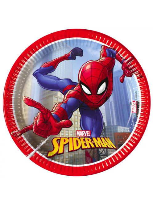 Spiderman Crime Fighter, Pókember papírtányér 8 DARABOS, 20 cm FSC Nr2