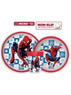   Pókember Midnight Flyer csúszásmentes étkészlet, micro műanyag szett
